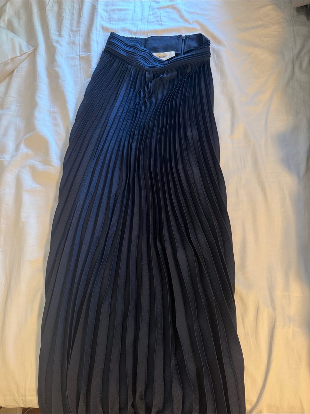 Ba&sh Pleated Navy Maxi Skirt - xs